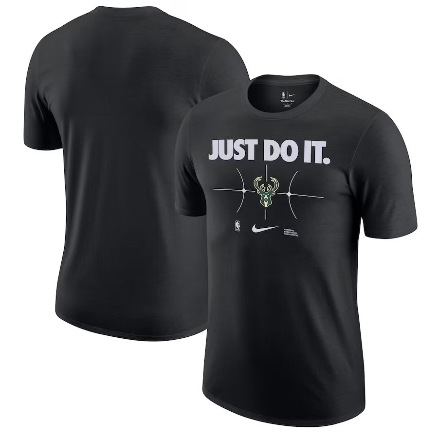 Men 2024 NBA Milwaukee Bucks black style #3 Tshirts->nba t-shirts->Sports Accessory